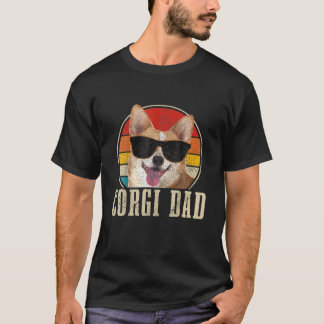 Corgi Dad Vintage Sunglasses Funny Corgi Dog Owner T-Shirt