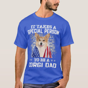Corgi Dad With Proud American Flag Dog Father's Da T-Shirt