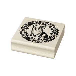 Corgi Daisy                                        Rubber Stamp