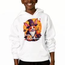 Corgi dans un costume de magicien d'Halloween