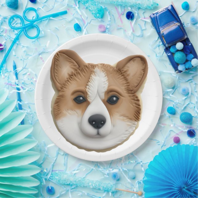 Corgi Dog 3D Inspired Paper Plate (Party)