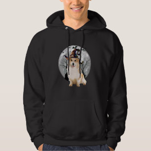 Corgi Dog And Moon Halloween Costume Dog Lover Fun Hoodie