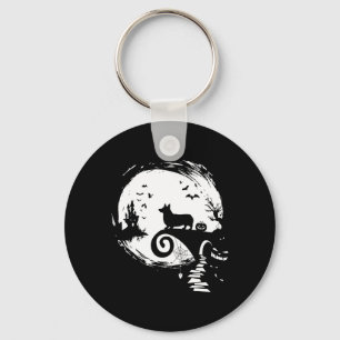 Corgi Dog And Moon Halloween Costume Dog Lover Fun Keychain