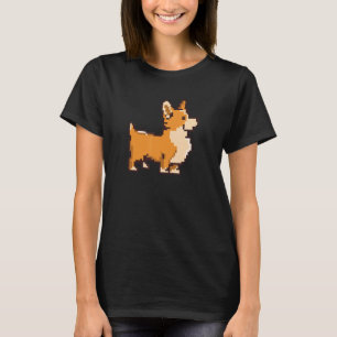 Corgi Dog Animal Pixel Art Retro Video Gamer Gamin T-Shirt