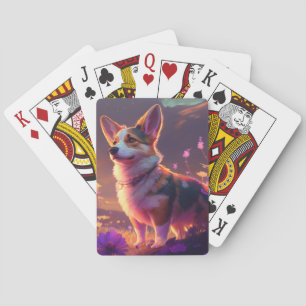 Corgi Dog Animal Portrait Painting Pet Character Playing Cards