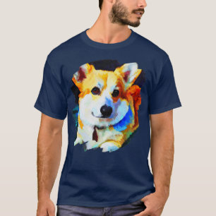 Corgi Dog Art Colour Painting Dogs Artistic Corgi1 T-Shirt