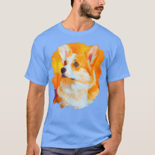 Corgi Dog Art Colour Painting Dogs Artistic Corgi  T-Shirt