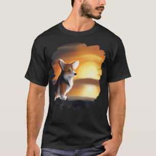 Corgi Dog Art Sunset Vintage Retro Corgis Dogs49 T-Shirt