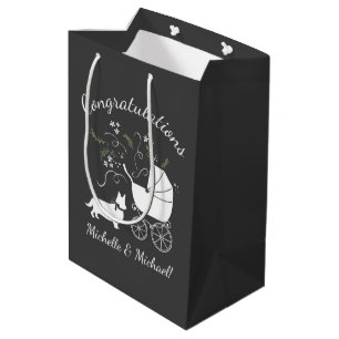 Corgi Dog Baby Shower Puppy Grey Welsh Pembroke Medium Gift Bag