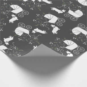 Corgi Dog Baby Shower Puppy Grey Welsh Pembroke Wrapping Paper
