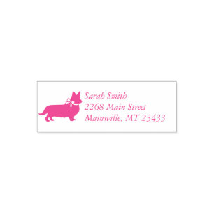 Corgi Dog Baby Shower Puppy Grey Welsh Pink Girl Self-inking Stamp