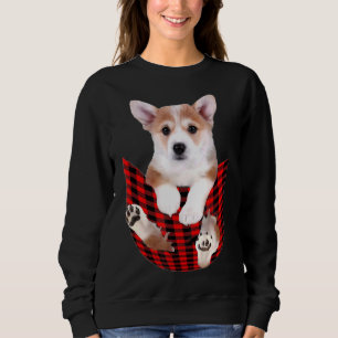 Corgi Dog Big In Pocket Idea Dad Mom Sweatshirt