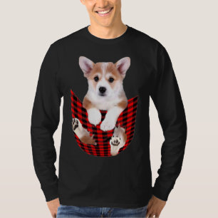 Corgi Dog Big In Pocket Idea Dad Mom T-Shirt