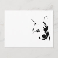 Corgi Dog Black and White Ink Sketch