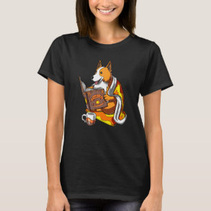 Corgi Dog Book Reading Pet Nerd Girls Boys Kids T-Shirt