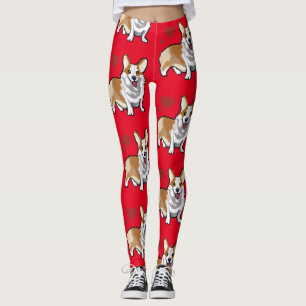 Corgi Dog Cartoon Leggings