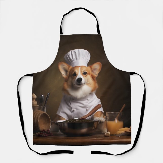 Corgi Dog Chef Apron (Front)