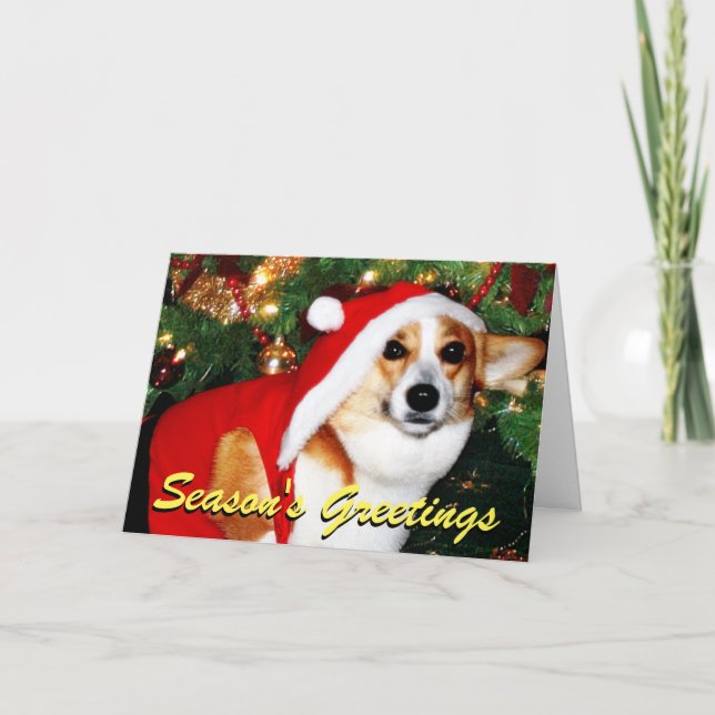 Corgi dog Christmas card (Front)