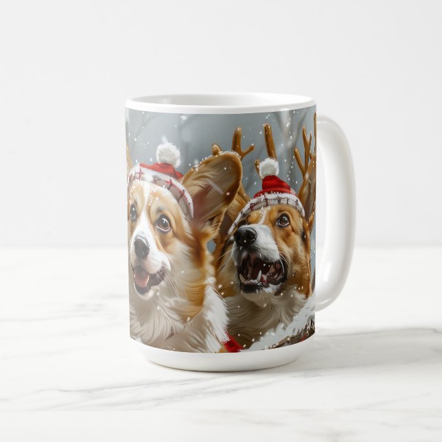 Corgi Dog Christmas Festive  Coffee Mug (Front Right)