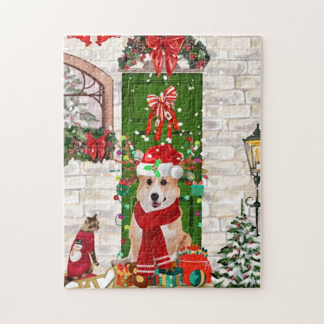 corgi Dog Christmas   Jigsaw Puzzle (Vertical)