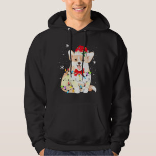 Corgi Dog Christmas Light Xmas Mom Dad Hoodie