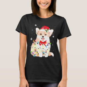 Corgi Dog Christmas Light Xmas Mom Dad T-Shirt