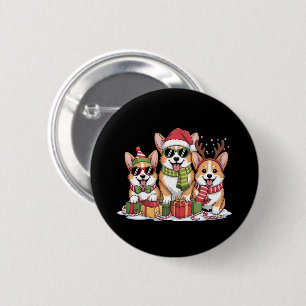 Corgi Dog Christmas Mom Dog Lover Holiday Gift 2 Inch Round Button