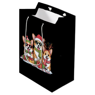 Corgi Dog Christmas Mom Dog Lover Holiday Gift Medium Gift Bag