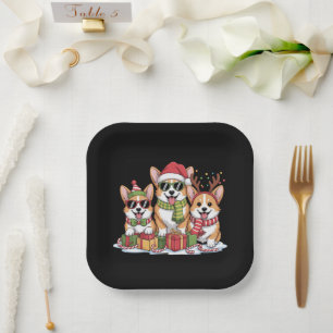 Corgi Dog Christmas Mom Dog Lover Holiday Gift Paper Plate