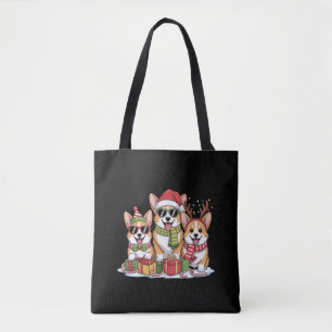Corgi Dog Christmas Mom Dog Lover Holiday Gift Tote Bag