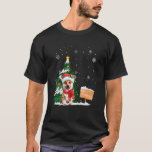 Corgi Dog Christmas Reindeer Light Santa Hat Xmas  T-Shirt<br><div class="desc">Corgi Dog Christmas Reindeer Light Santa Hat Xmas Costume</div>