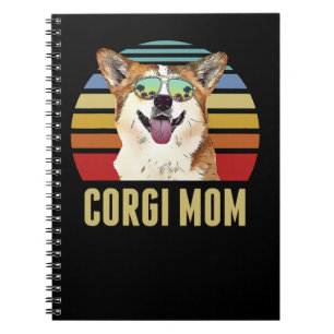 Corgi Dog Corgis Best Dog Mom Ever Retro Sunset Be Notebook