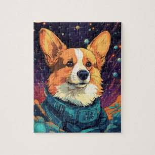 Corgi Dog Corgis Space Astronauts dog lover Dog Jigsaw Puzzle