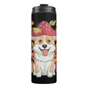 Corgi Dog Cottagecore frog Aesthetic Men Women Gra Thermal Tumbler