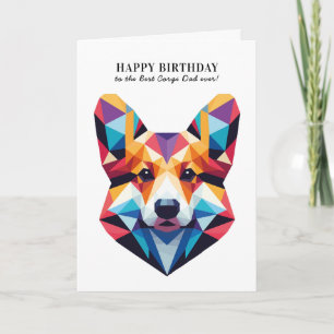 Corgi Dog Dad Modern Personalized Birthday Card