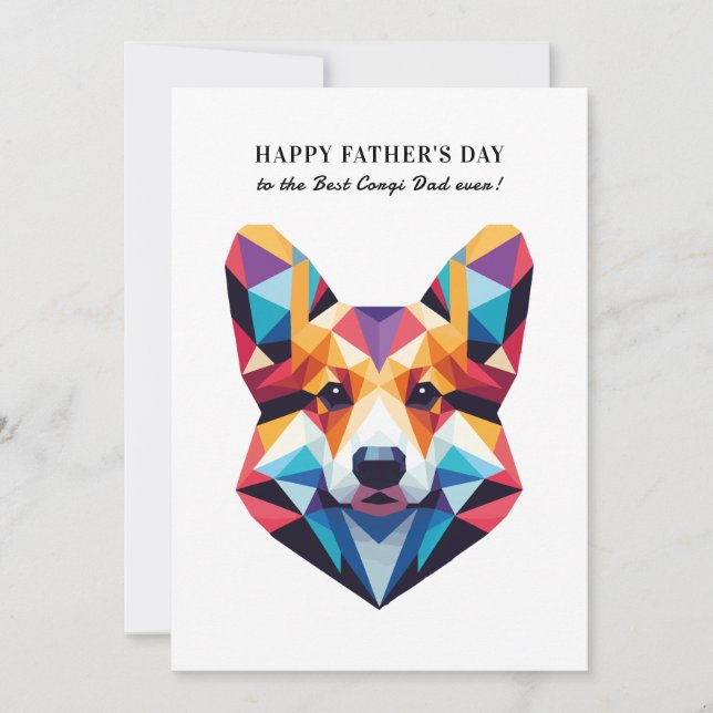 Corgi Dog Dad Modern Personalized Father's Day Holiday Card (Front)