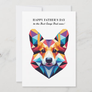 Corgi Dog Dad Modern Personalized Father's Day Holiday Card