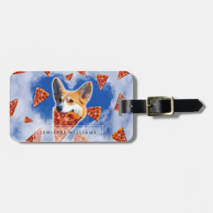 Corgi Dog Eating Pizza                             Luggage Tag