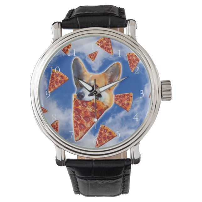 Corgi Dog Eating Pizza                             Watch (Front)