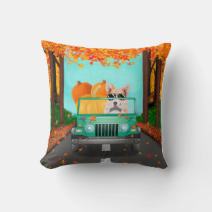Corgi Dog Fall Pumpkin Throw Pillow