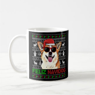 Corgi Dog Feliz Navidog Funny Christmas Coffee Mug