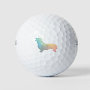 Corgi Dog Geometric Pattern Silhouette Pastel Golf Balls