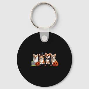 Corgi Dog Ghost Witch Mummy Pumpkin Funny Hallowee Keychain