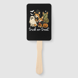 Corgi Dog Halloween Costume Spooky Hand Fan