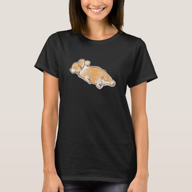 Corgi Dog Hand Drawn Sketch T-Shirt (Front)