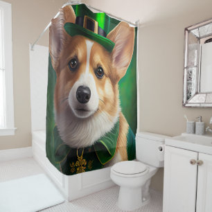 Corgi Dog in St. Patrick's Day Dress