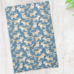 Corgi Dog Kitchen Towel<br><div class="desc">Fun Pembroke Welsh Corgi dog pattern on a teal green background.  Original art by Nic Squirrell.</div>