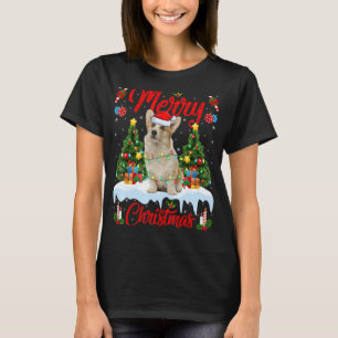 Corgi Dog Lights Xmas Tree Santa Corgi Christmas T-Shirt