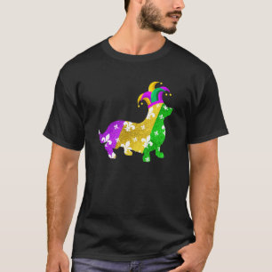 Corgi Dog Mardi Gras Carnivals Funny Puppy Lover T-Shirt