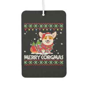 Corgi Dog Merry Corgmas Santa Corgi Ugly Christmas Air Freshener